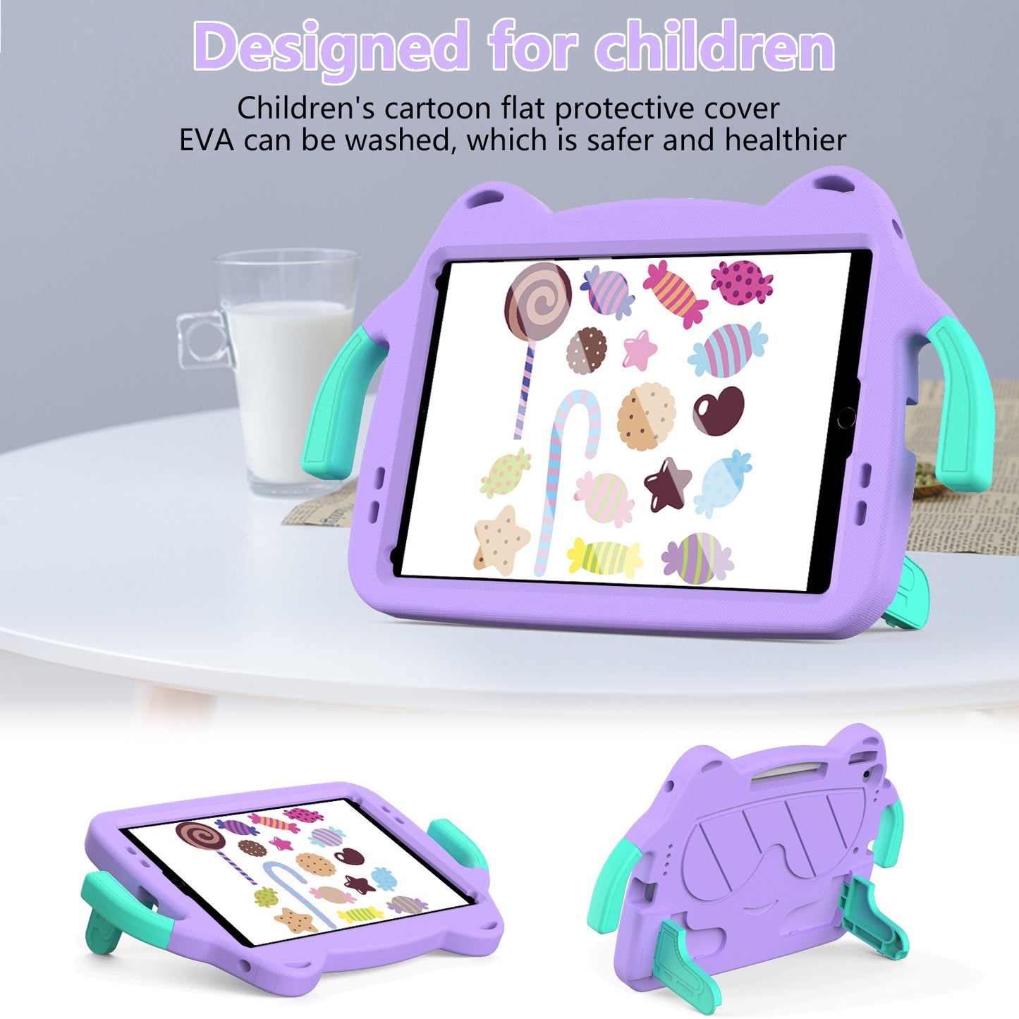 Tablet Case for iPad 10.2 (2021) / (2020) / (2019) / iPad Air 10.5 inch (2019) / Pro 10.5-inch (2017) EVA+PC Kickstand Cover