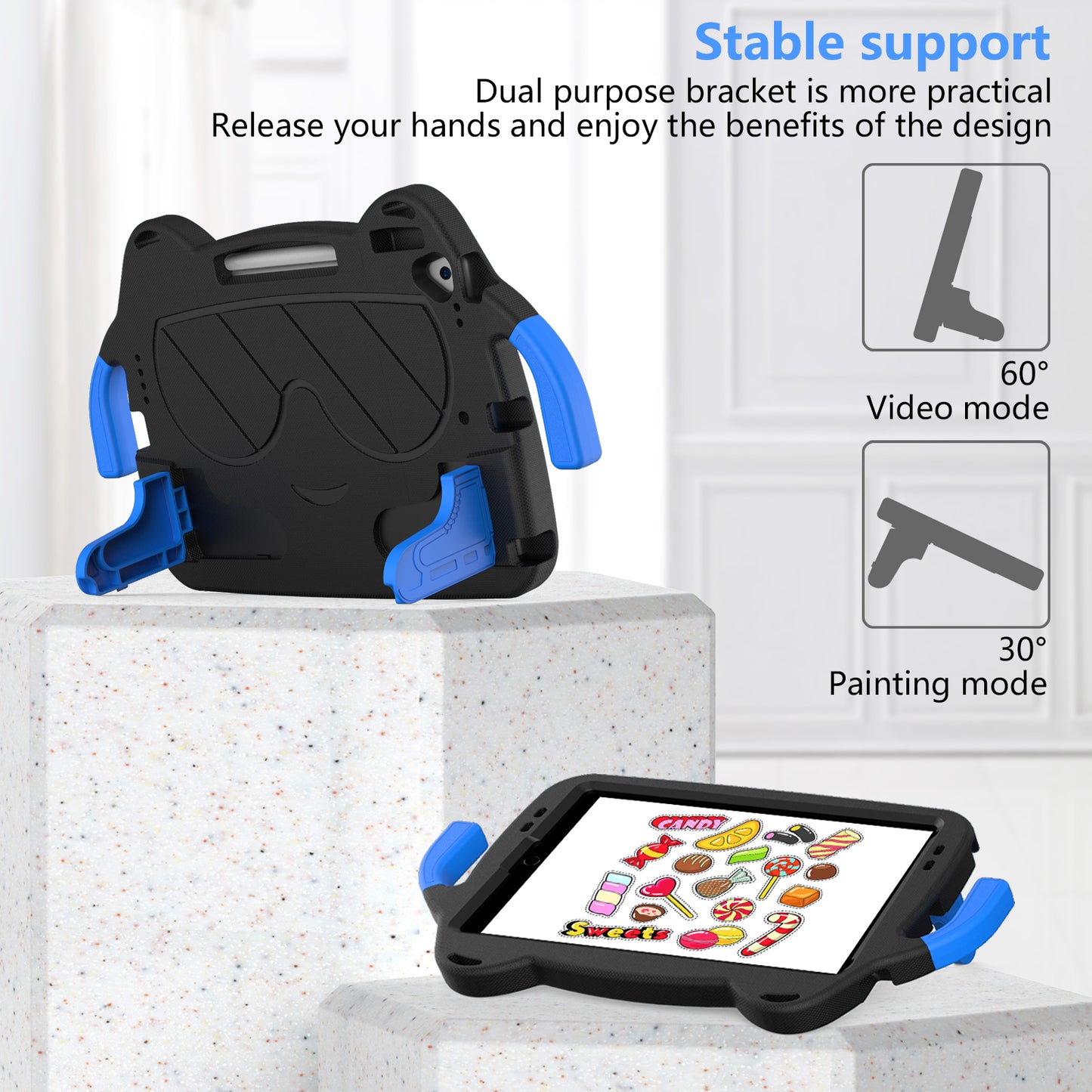 Tablet Case for iPad 10.2 (2021) / (2020) / (2019) / iPad Air 10.5 inch (2019) / Pro 10.5-inch (2017) EVA+PC Kickstand Cover