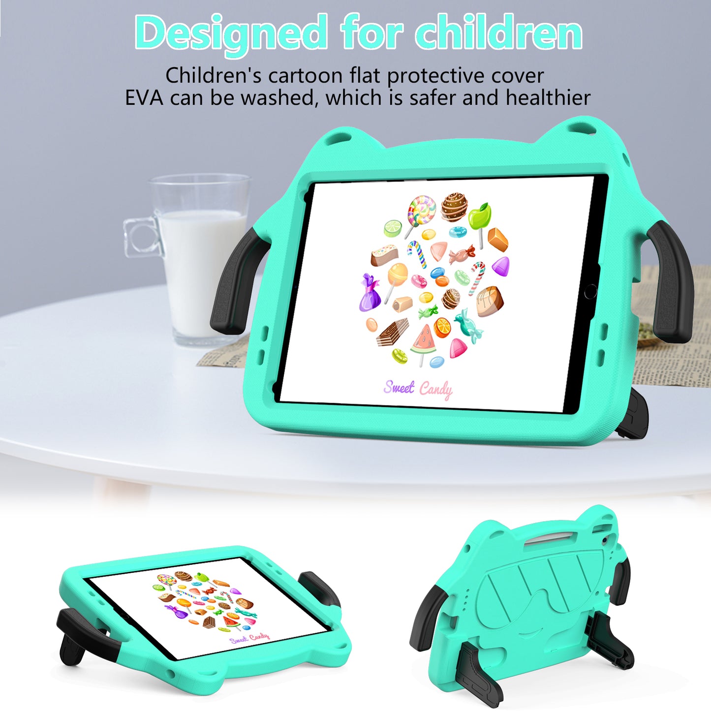 Tablet Case for iPad 10.2 (2021) / (2020) / (2019) / iPad Air 10.5 inch (2019) / Pro 10.5-inch (2017) EVA+PC Kickstand Cover