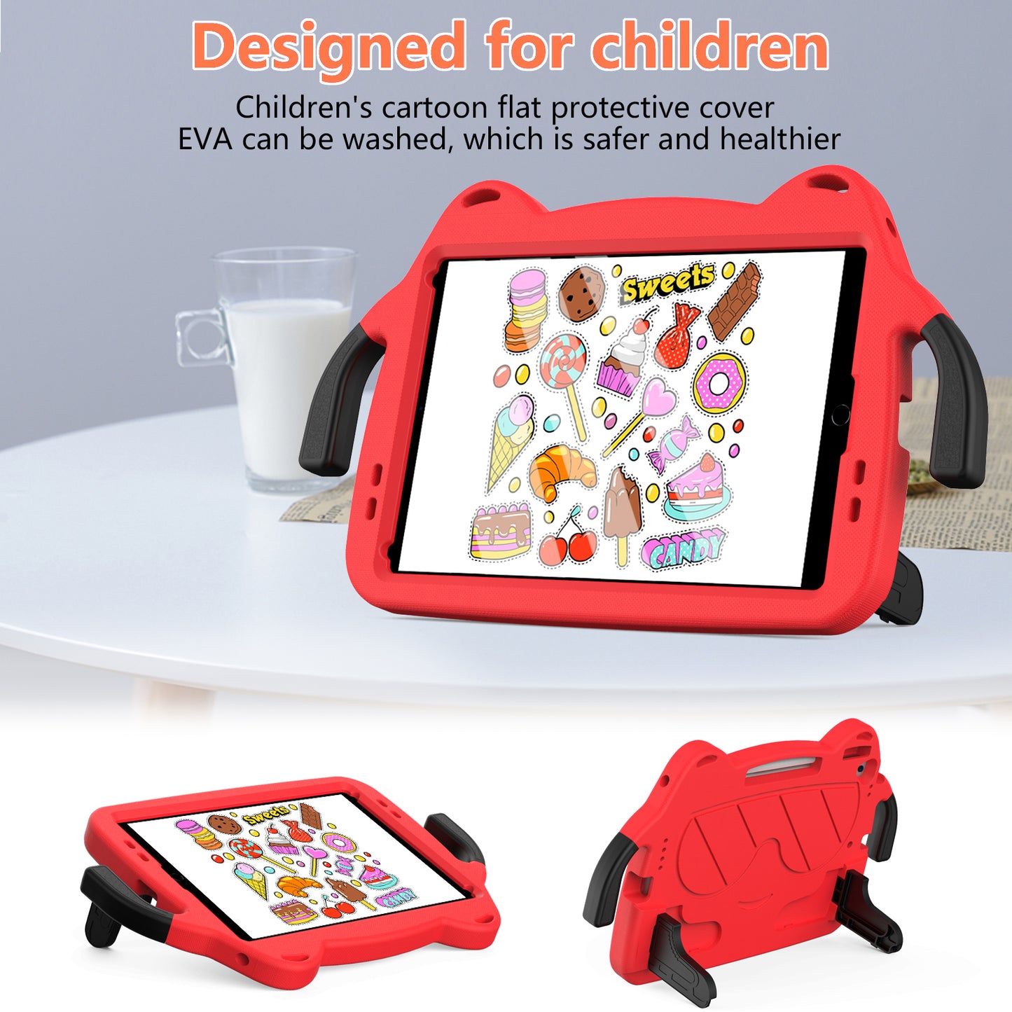 Tablet Case for iPad 10.2 (2021) / (2020) / (2019) / iPad Air 10.5 inch (2019) / Pro 10.5-inch (2017) EVA+PC Kickstand Cover