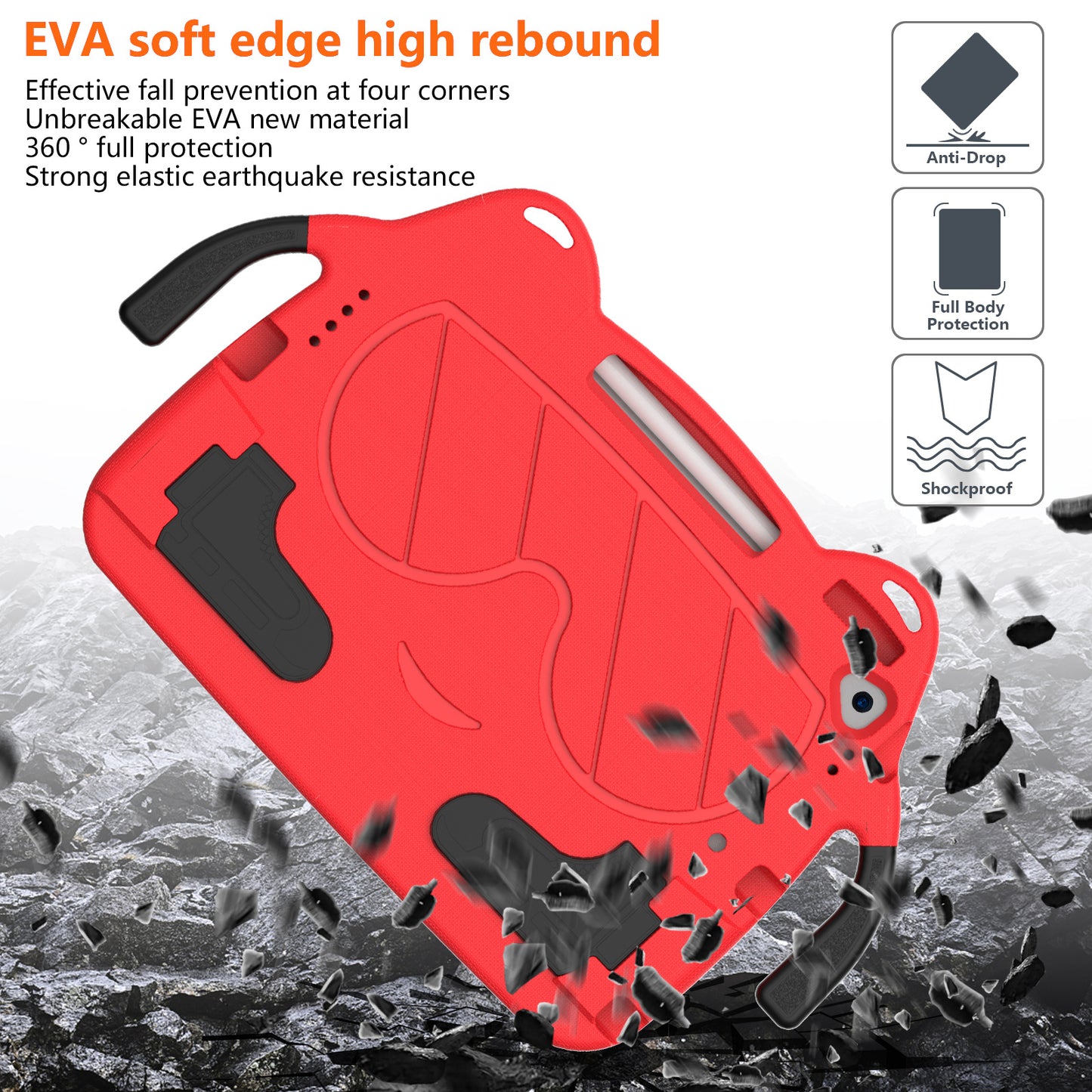 Tablet Case for iPad 10.2 (2021) / (2020) / (2019) / iPad Air 10.5 inch (2019) / Pro 10.5-inch (2017) EVA+PC Kickstand Cover
