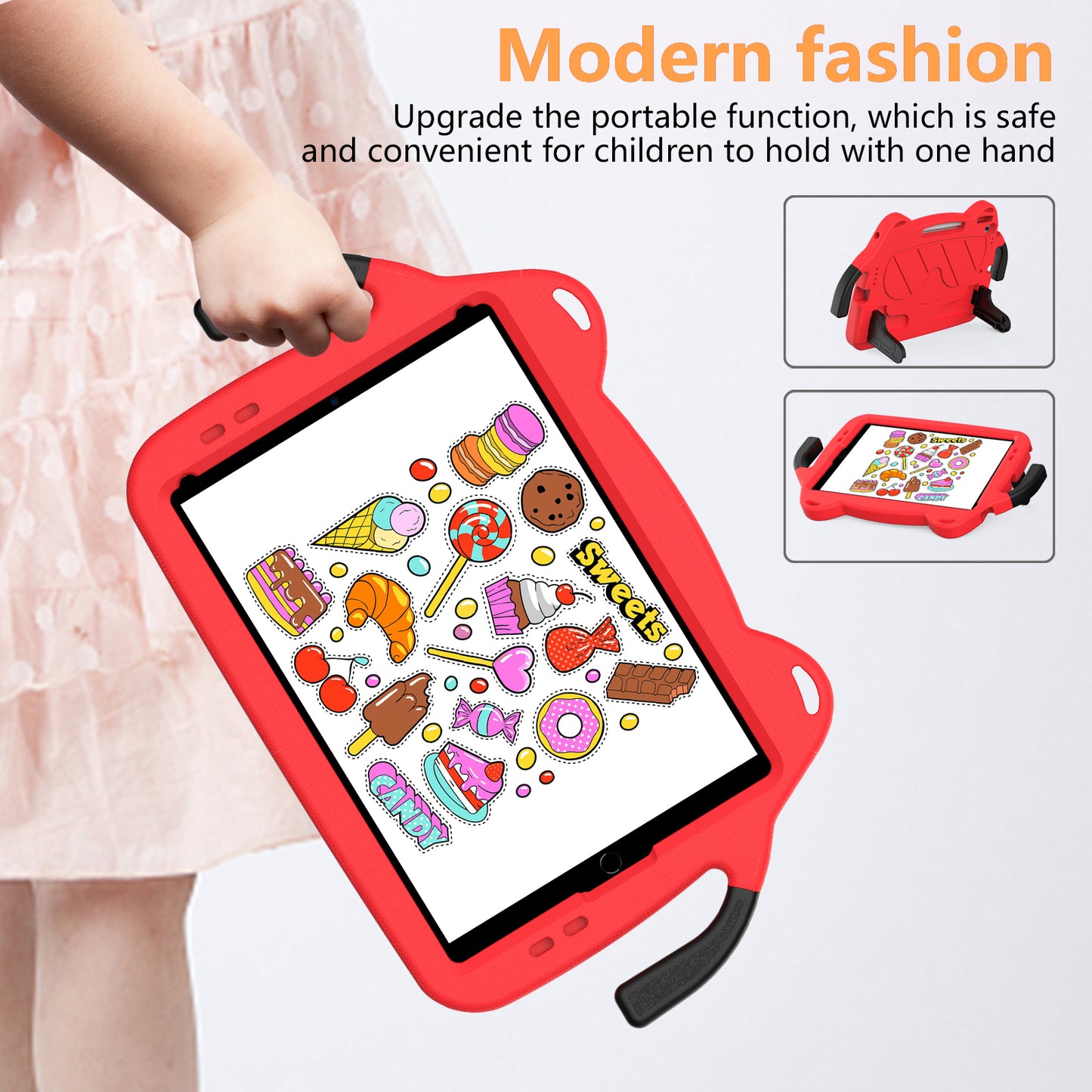 Tablet Case for iPad 10.2 (2021) / (2020) / (2019) / iPad Air 10.5 inch (2019) / Pro 10.5-inch (2017) EVA+PC Kickstand Cover