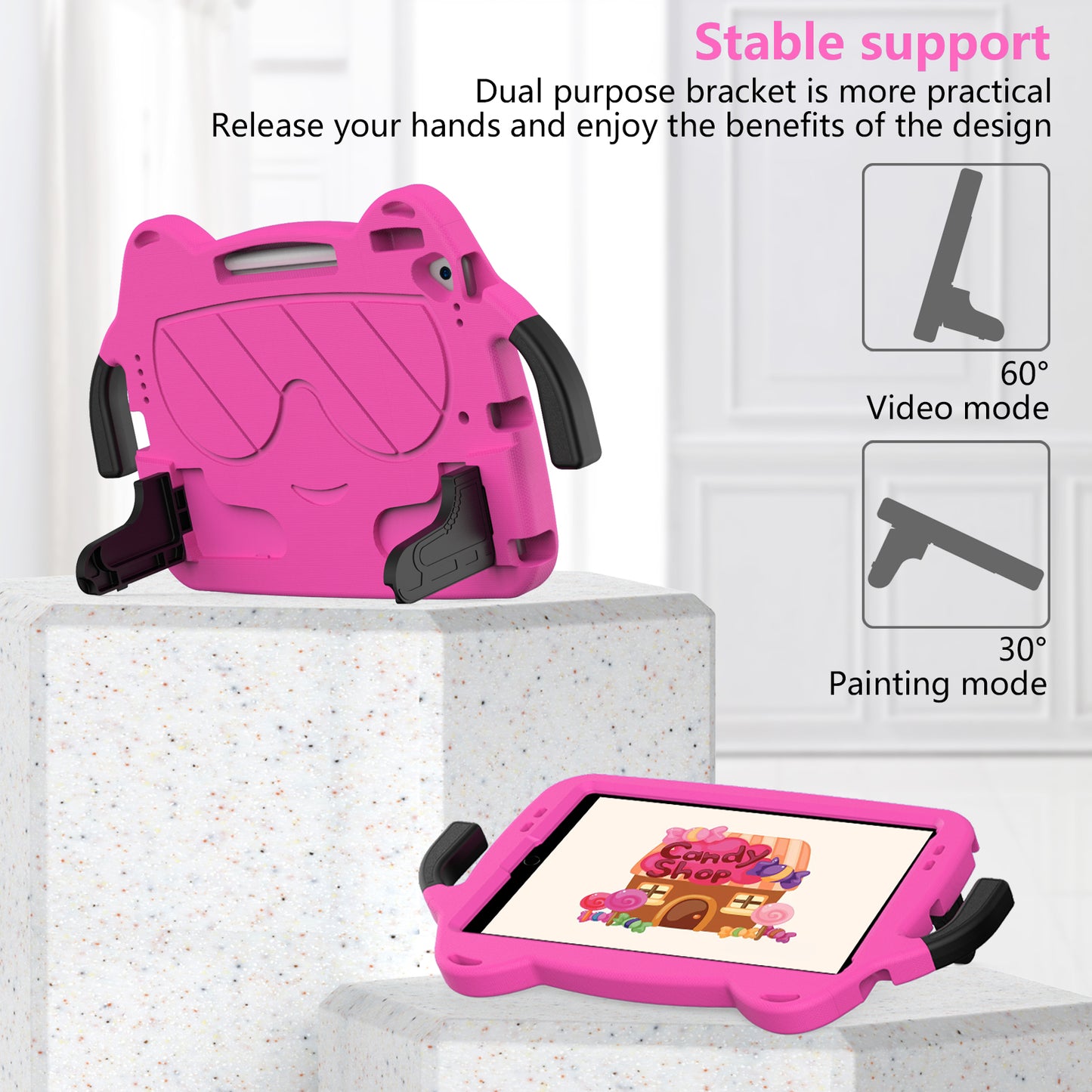 Tablet Case for iPad 10.2 (2021) / (2020) / (2019) / iPad Air 10.5 inch (2019) / Pro 10.5-inch (2017) EVA+PC Kickstand Cover