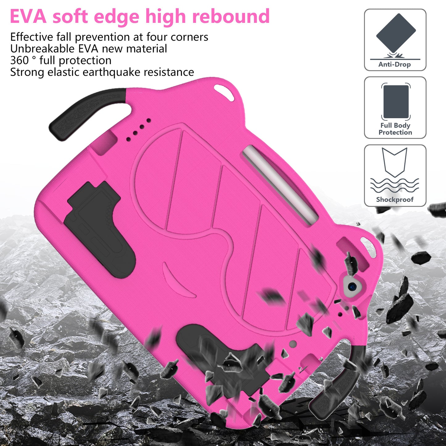 Tablet Case for iPad 10.2 (2021) / (2020) / (2019) / iPad Air 10.5 inch (2019) / Pro 10.5-inch (2017) EVA+PC Kickstand Cover