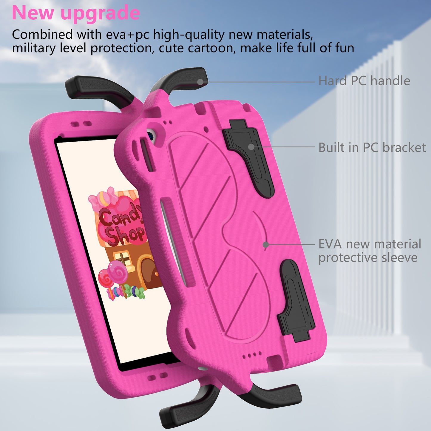 Tablet Case for iPad 10.2 (2021) / (2020) / (2019) / iPad Air 10.5 inch (2019) / Pro 10.5-inch (2017) EVA+PC Kickstand Cover