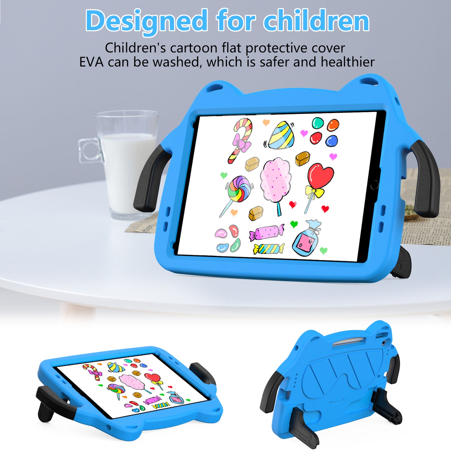 Tablet Case for iPad 10.2 (2021) / (2020) / (2019) / iPad Air 10.5 inch (2019) / Pro 10.5-inch (2017) EVA+PC Kickstand Cover