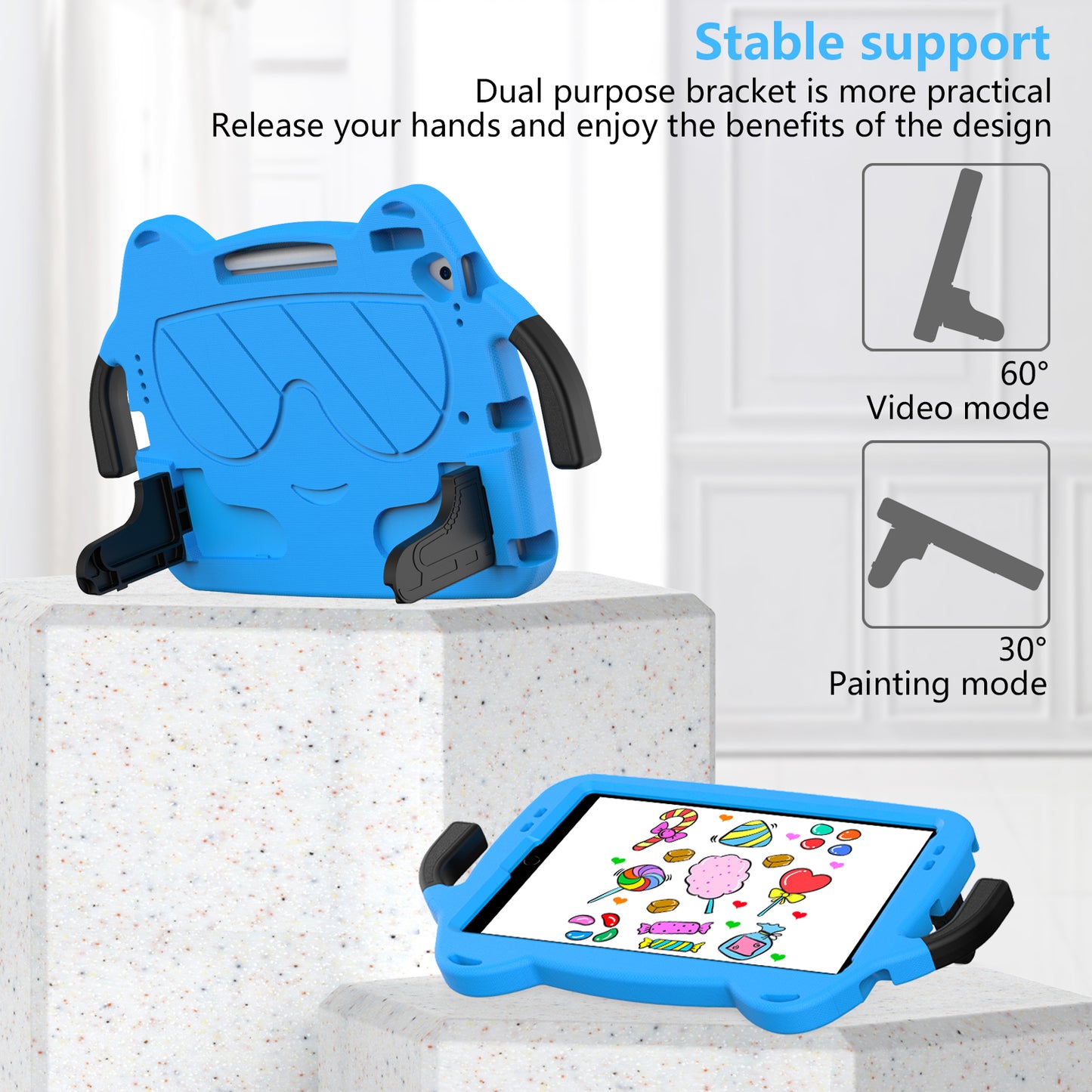 Tablet Case for iPad 10.2 (2021) / (2020) / (2019) / iPad Air 10.5 inch (2019) / Pro 10.5-inch (2017) EVA+PC Kickstand Cover