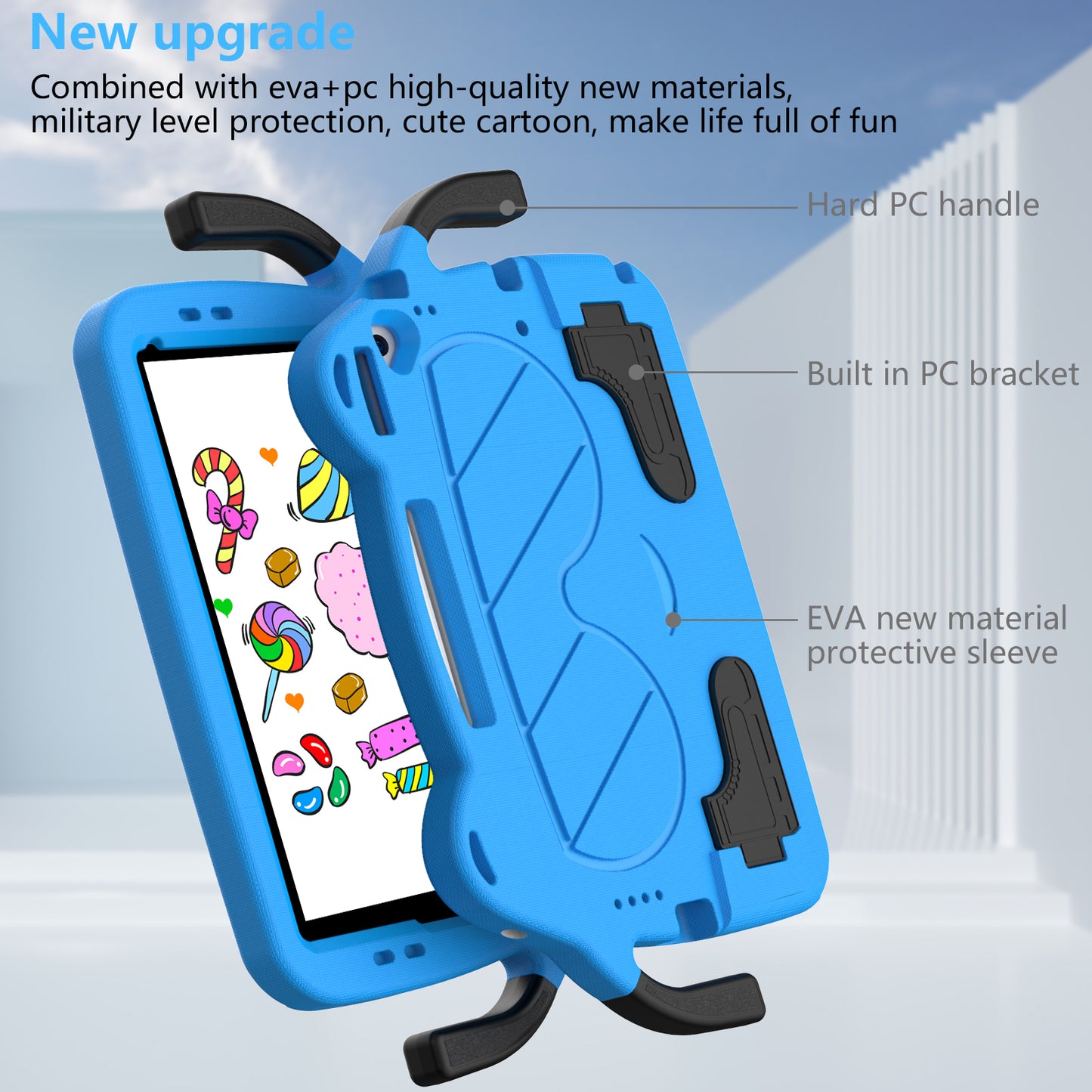 Tablet Case for iPad 10.2 (2021) / (2020) / (2019) / iPad Air 10.5 inch (2019) / Pro 10.5-inch (2017) EVA+PC Kickstand Cover