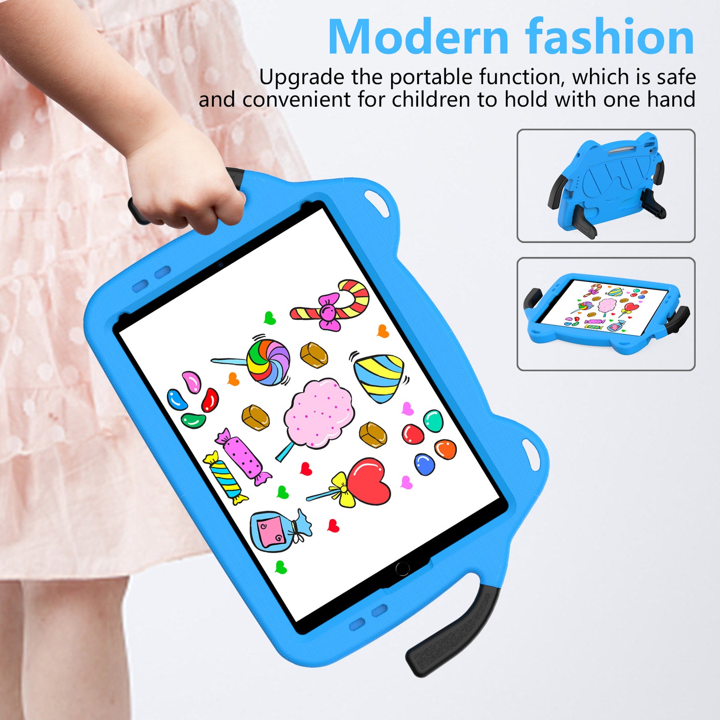 Tablet Case for iPad 10.2 (2021) / (2020) / (2019) / iPad Air 10.5 inch (2019) / Pro 10.5-inch (2017) EVA+PC Kickstand Cover