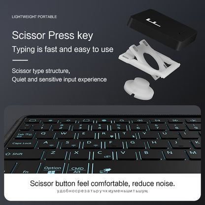 For Huawei Qingyun C7 Protective Case PU Leather Stand Cover + Detachable Backlit Keyboard with Touchpad and Pen Holder