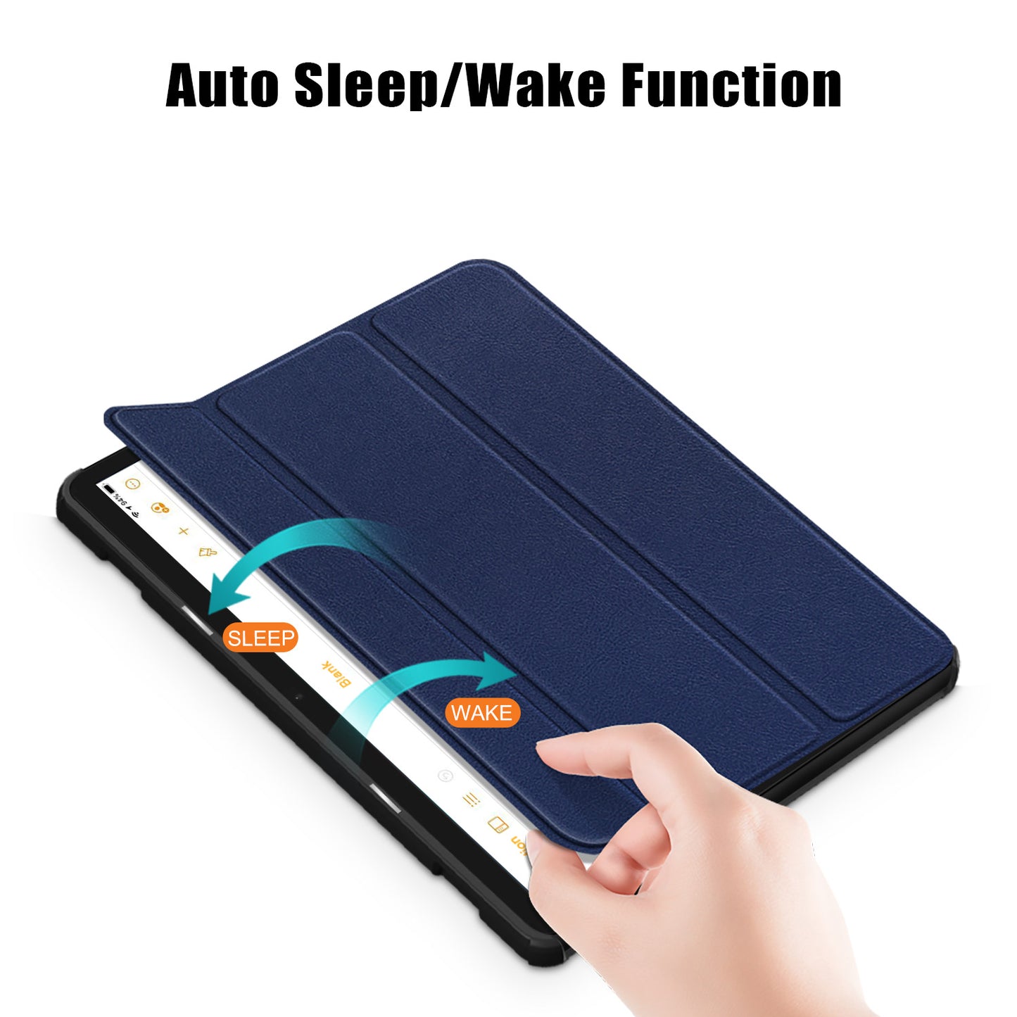 For Amazon Fire HD 10 (2023) Tri-Fold Stand Cover PU Leather Auto Wake / Sleep Smart Tablet Case