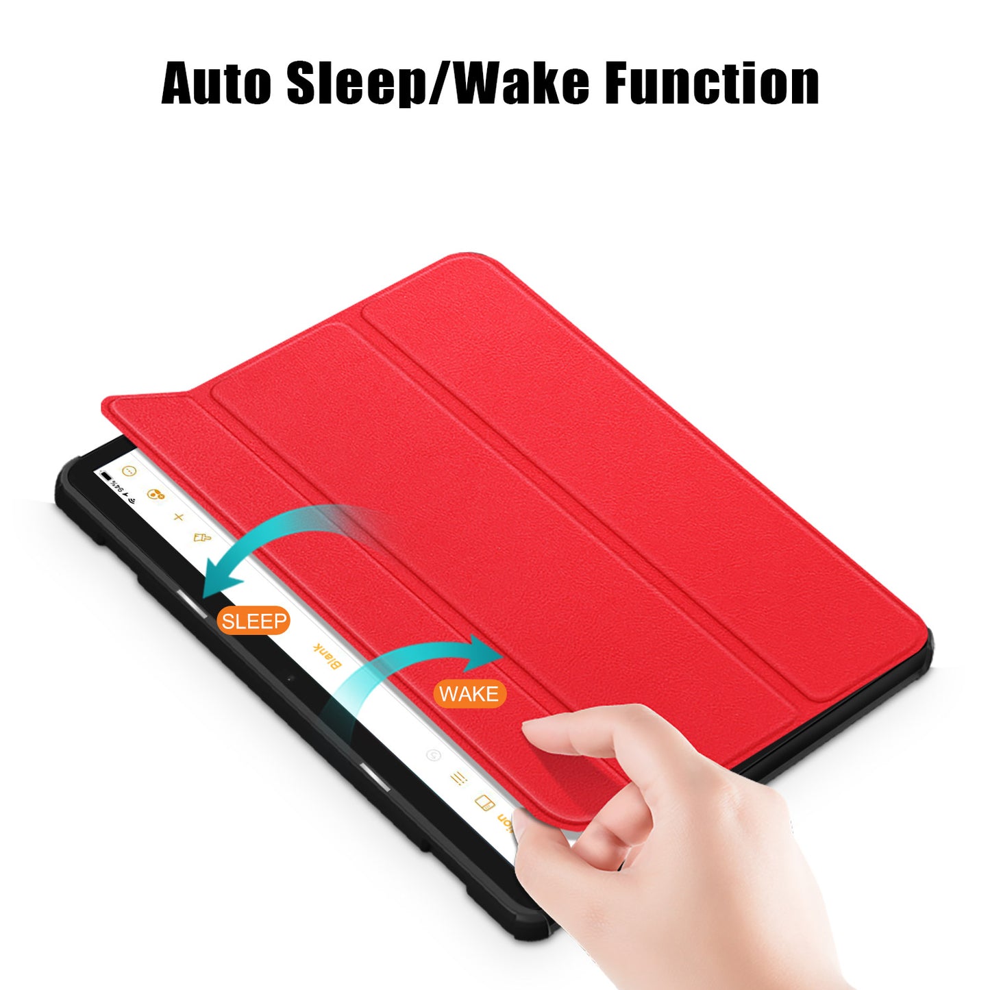 For Amazon Fire HD 10 (2023) Tri-Fold Stand Cover PU Leather Auto Wake / Sleep Smart Tablet Case