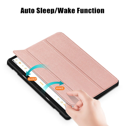 For Amazon Fire HD 10 (2023) Tri-Fold Stand Cover PU Leather Auto Wake / Sleep Smart Tablet Case