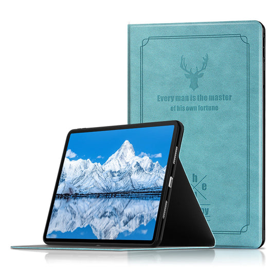 For Huawei Qingyun C7 Deer Pattern Tablet Case PU Leather + TPU Soft Grip Shockproof Stand Cover