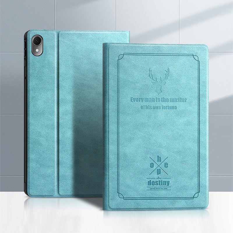 For Huawei Qingyun C7 Deer Pattern Tablet Case PU Leather + TPU Soft Grip Shockproof Stand Cover