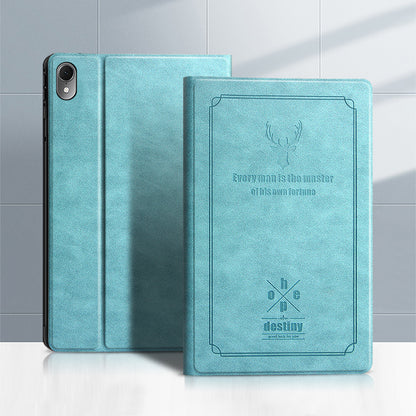 For Huawei Qingyun C7 Deer Pattern Tablet Case PU Leather + TPU Soft Grip Shockproof Stand Cover