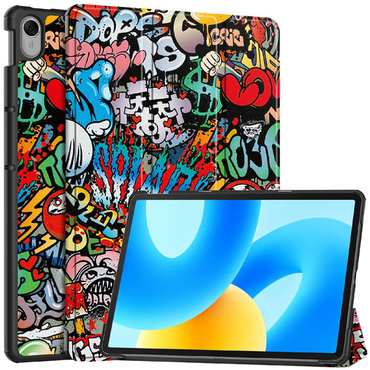 For Huawei MatePad 11.5 Tri-fold Stand Tablet Cover Pattern Printing PU Leather Tablet Case