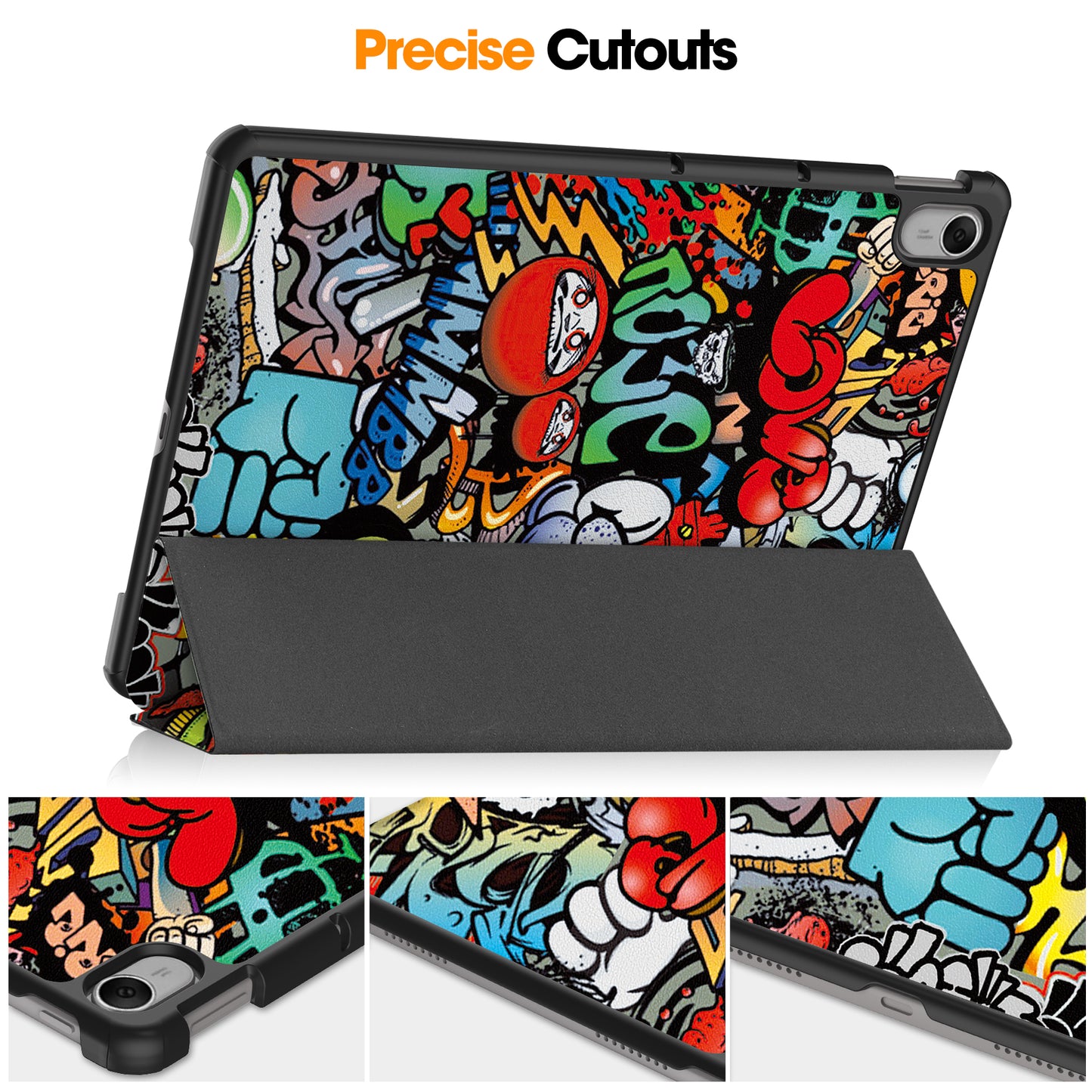 For Huawei MatePad 11.5 Tri-fold Stand Tablet Cover Pattern Printing PU Leather Tablet Case
