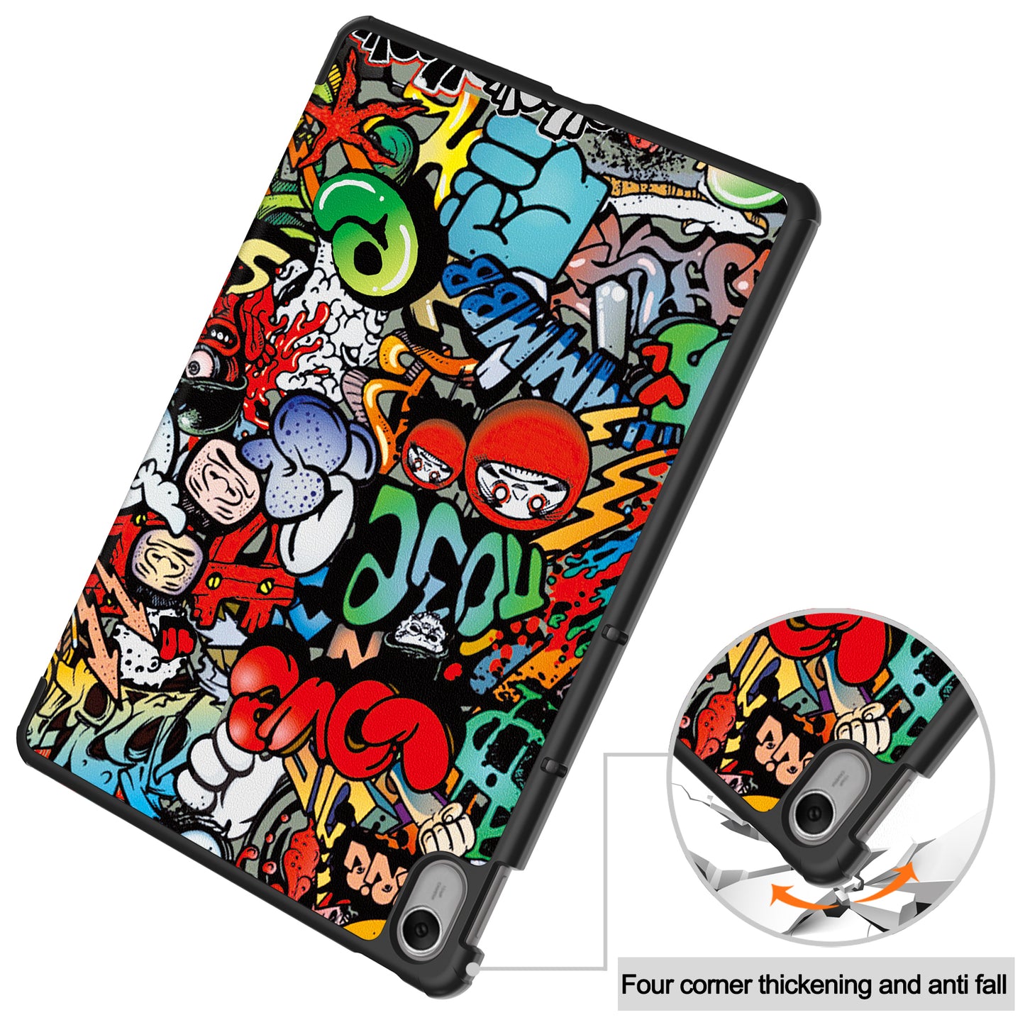 For Huawei MatePad 11.5 Tri-fold Stand Tablet Cover Pattern Printing PU Leather Tablet Case