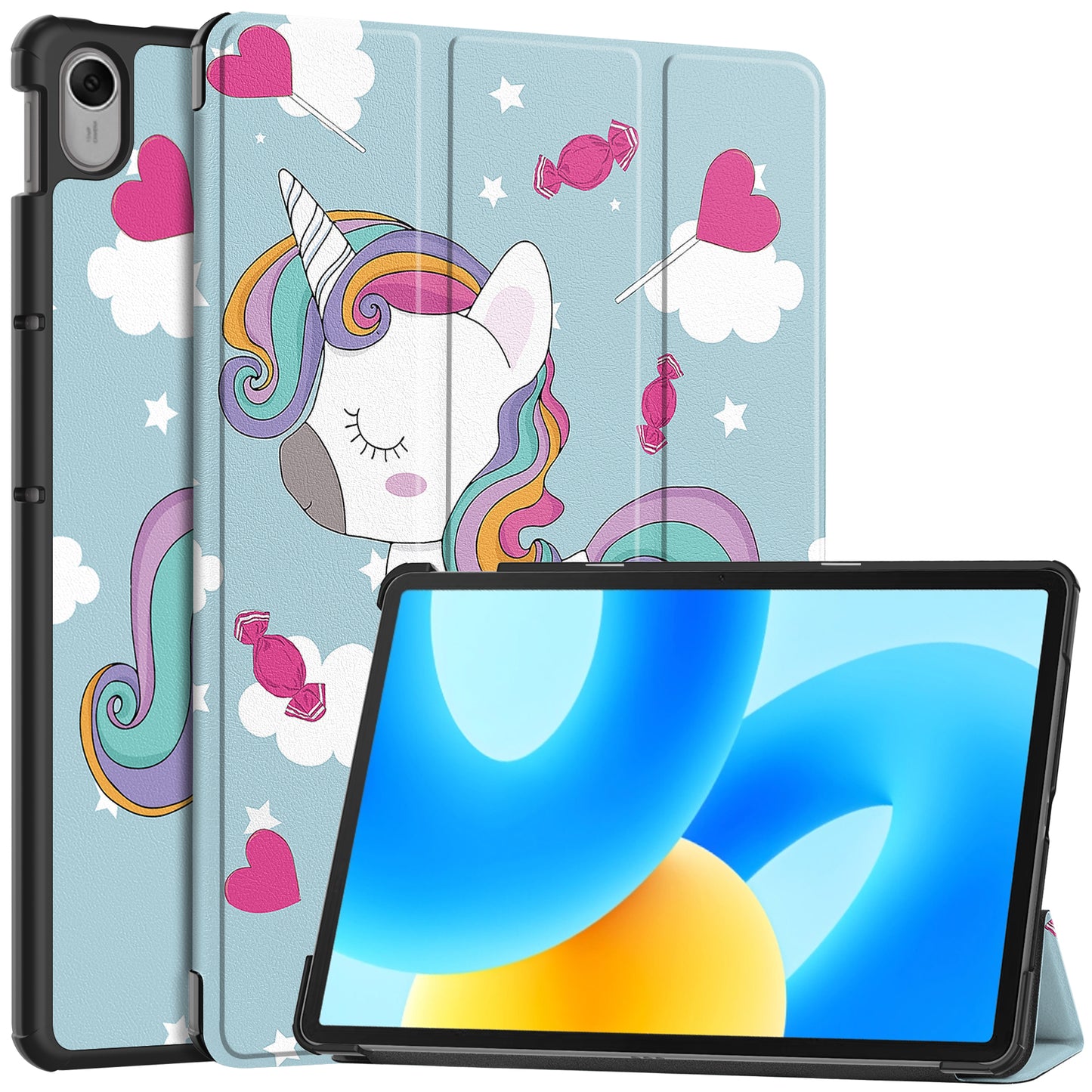 For Huawei MatePad 11.5 Tri-fold Stand Tablet Cover Pattern Printing PU Leather Tablet Case