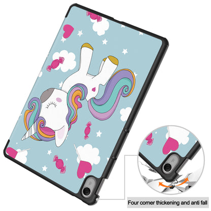 For Huawei MatePad 11.5 Tri-fold Stand Tablet Cover Pattern Printing PU Leather Tablet Case