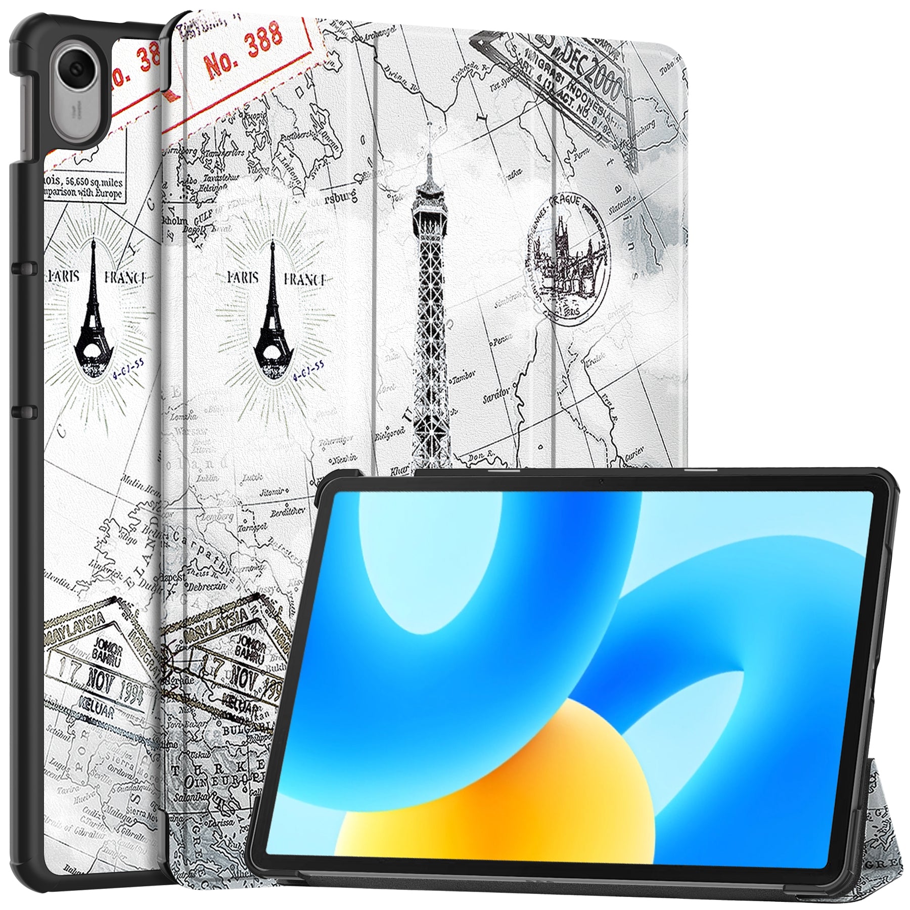 For Huawei MatePad 11.5 Tri-fold Stand Tablet Cover Pattern Printing PU Leather Tablet Case