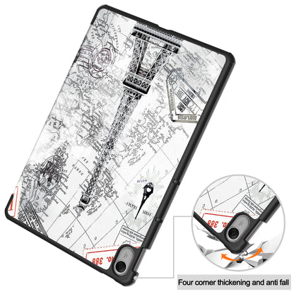 For Huawei MatePad 11.5 Tri-fold Stand Tablet Cover Pattern Printing PU Leather Tablet Case