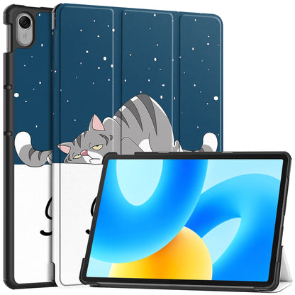 For Huawei MatePad 11.5 Tri-fold Stand Tablet Cover Pattern Printing PU Leather Tablet Case