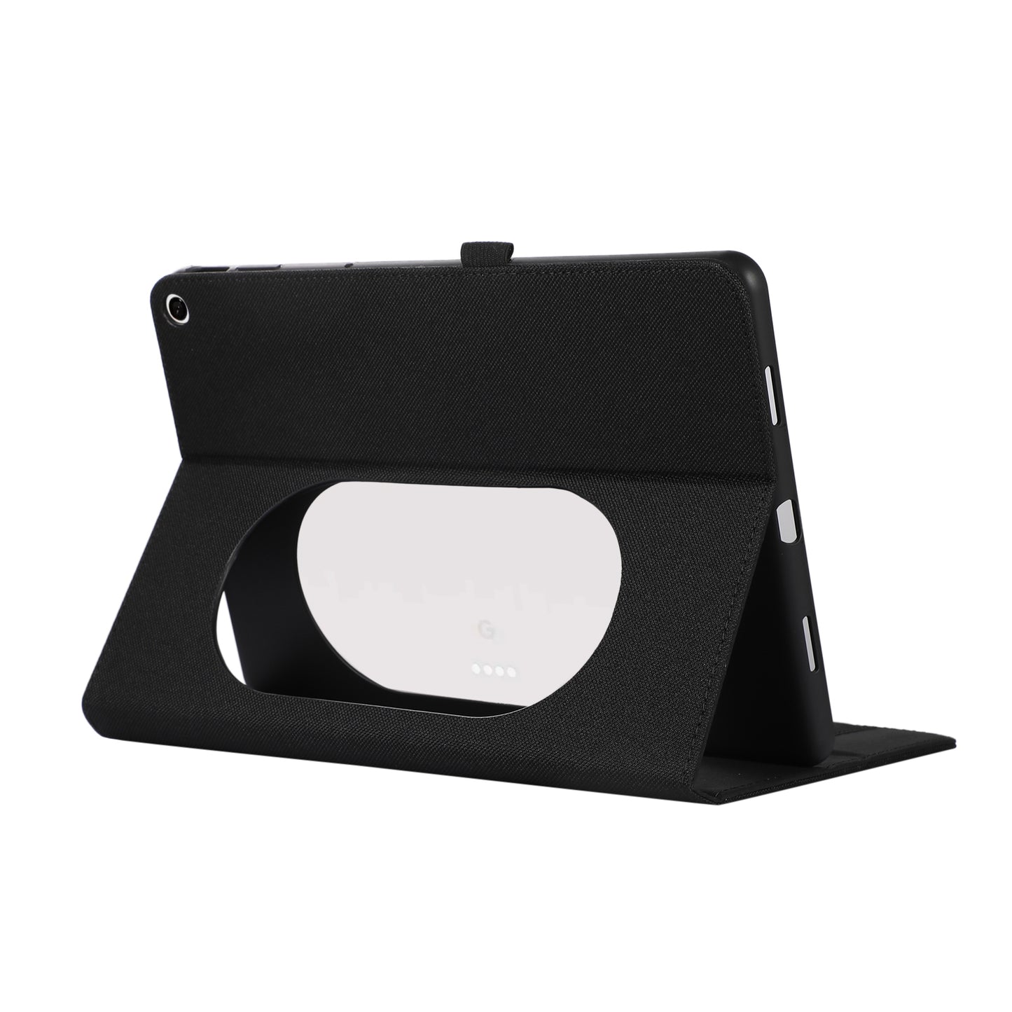 For Google Pixel Tablet Protective Cover Cloth Texture PU Leather Stand Smart Tablet Case with Card Holder