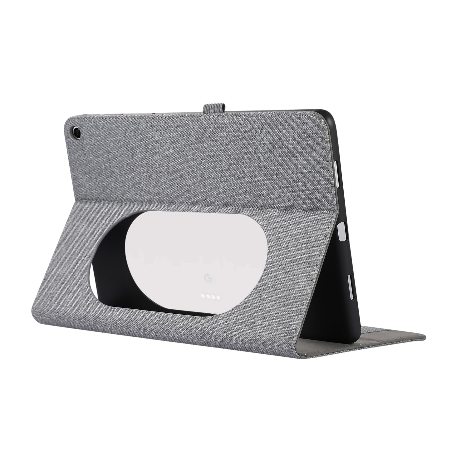 For Google Pixel Tablet Protective Cover Cloth Texture PU Leather Stand Smart Tablet Case with Card Holder