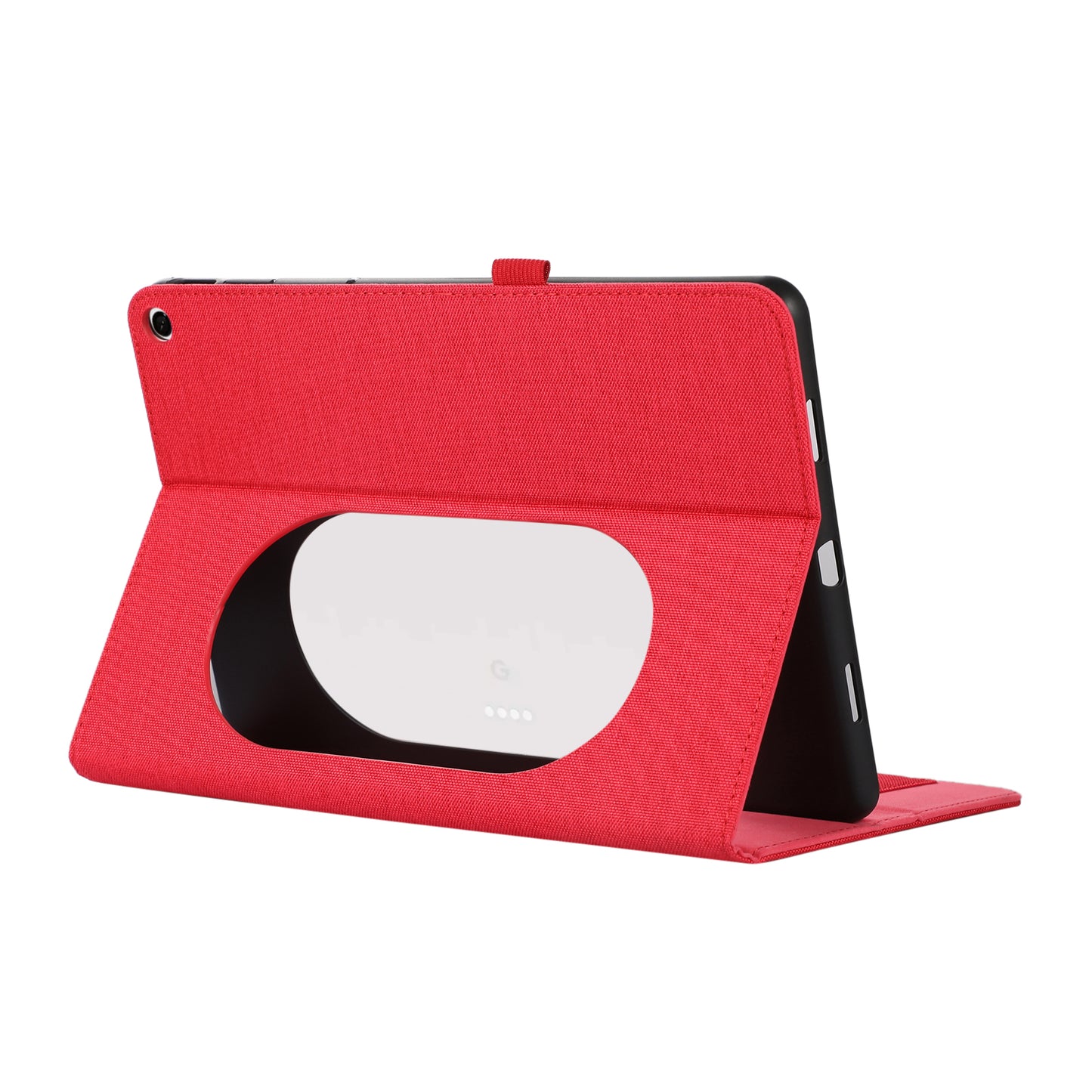 For Google Pixel Tablet Protective Cover Cloth Texture PU Leather Stand Smart Tablet Case with Card Holder