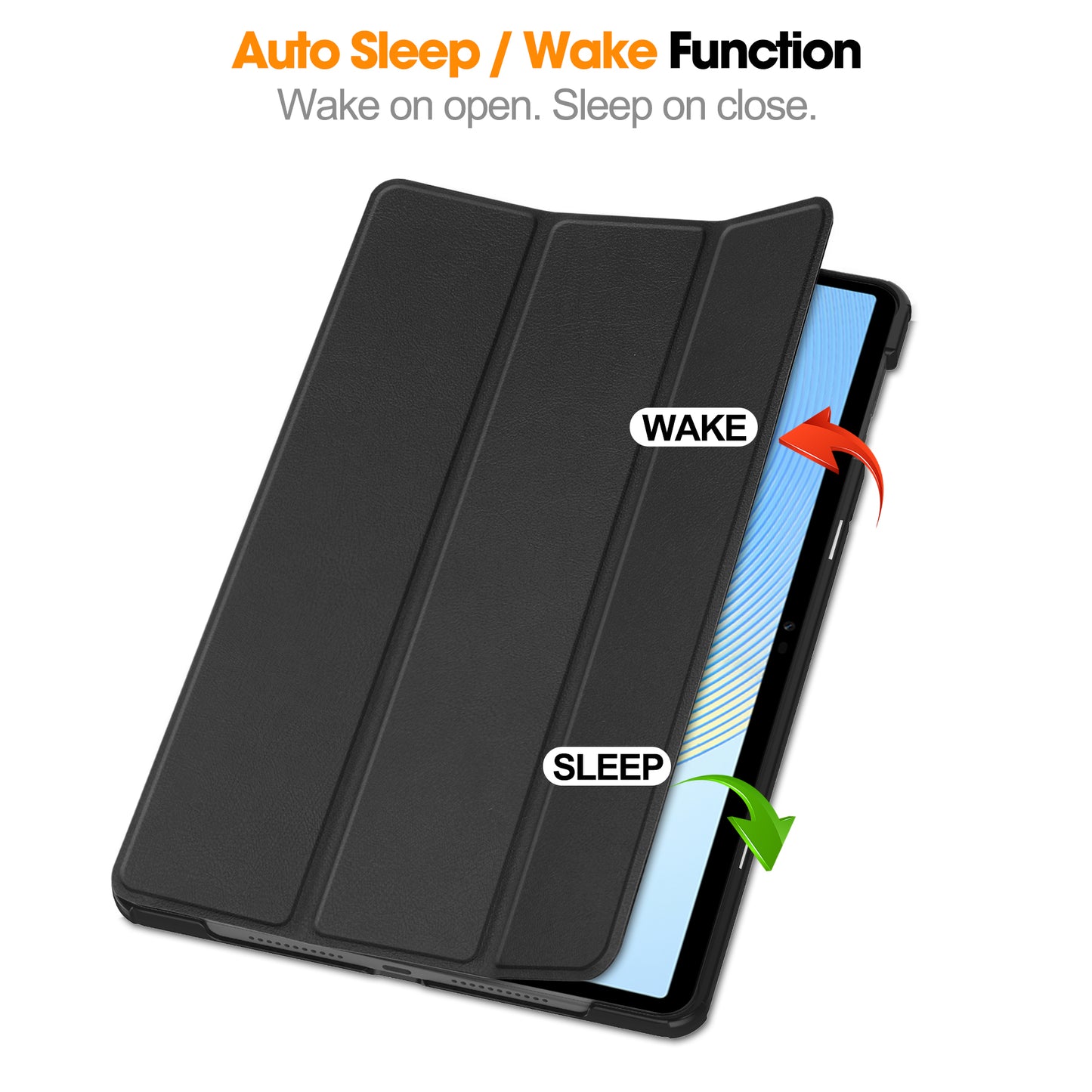 For Honor Pad X8 Pro Tri-Fold Stand Shell  PU Leather Auto Sleep / Wake Protective Tablet Cover
