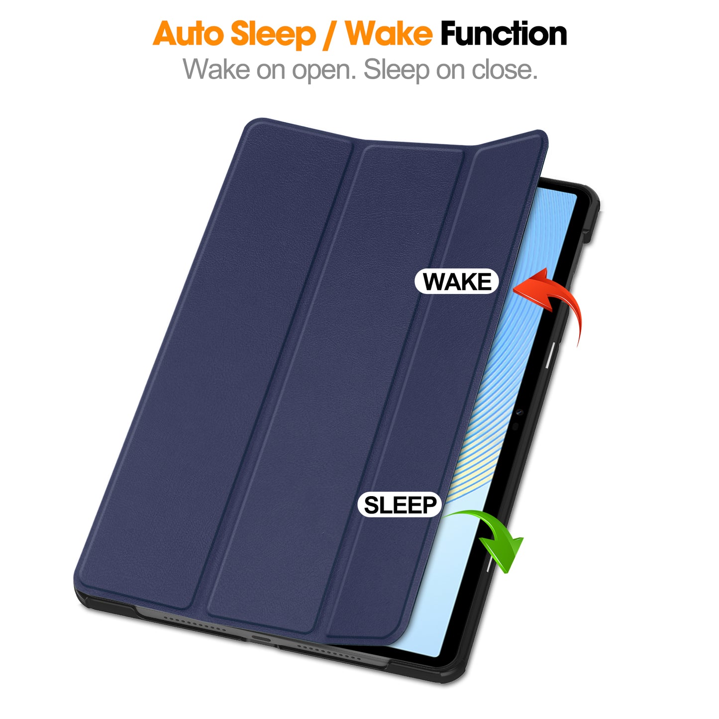 For Honor Pad X8 Pro Tri-Fold Stand Shell  PU Leather Auto Sleep / Wake Protective Tablet Cover