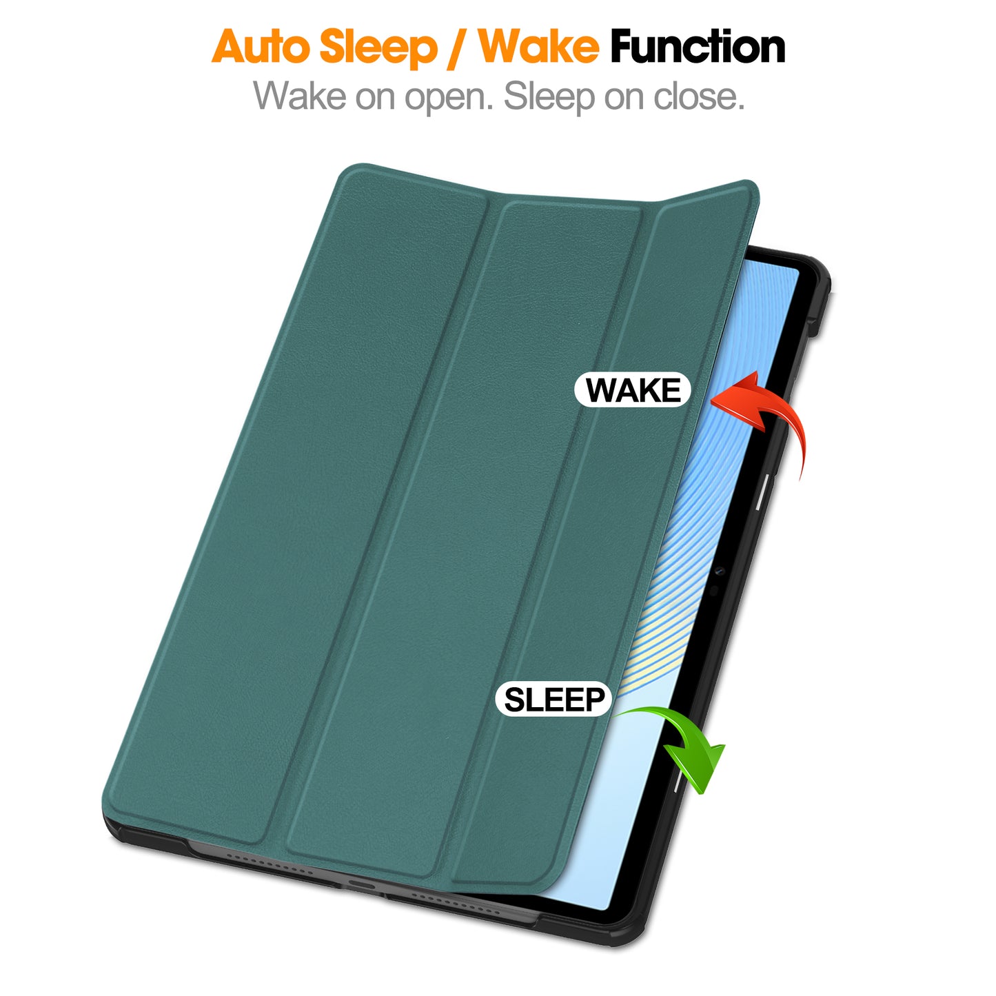 For Honor Pad X8 Pro Tri-Fold Stand Shell  PU Leather Auto Sleep / Wake Protective Tablet Cover