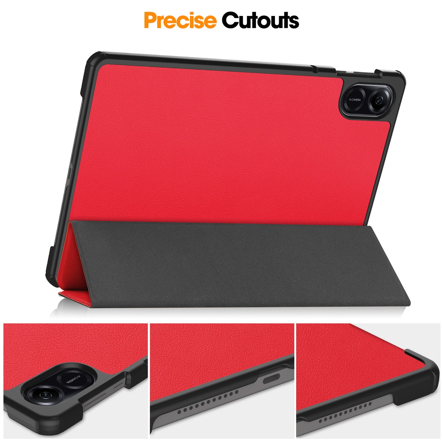 For Honor Pad X8 Pro Tri-Fold Stand Shell  PU Leather Auto Sleep / Wake Protective Tablet Cover