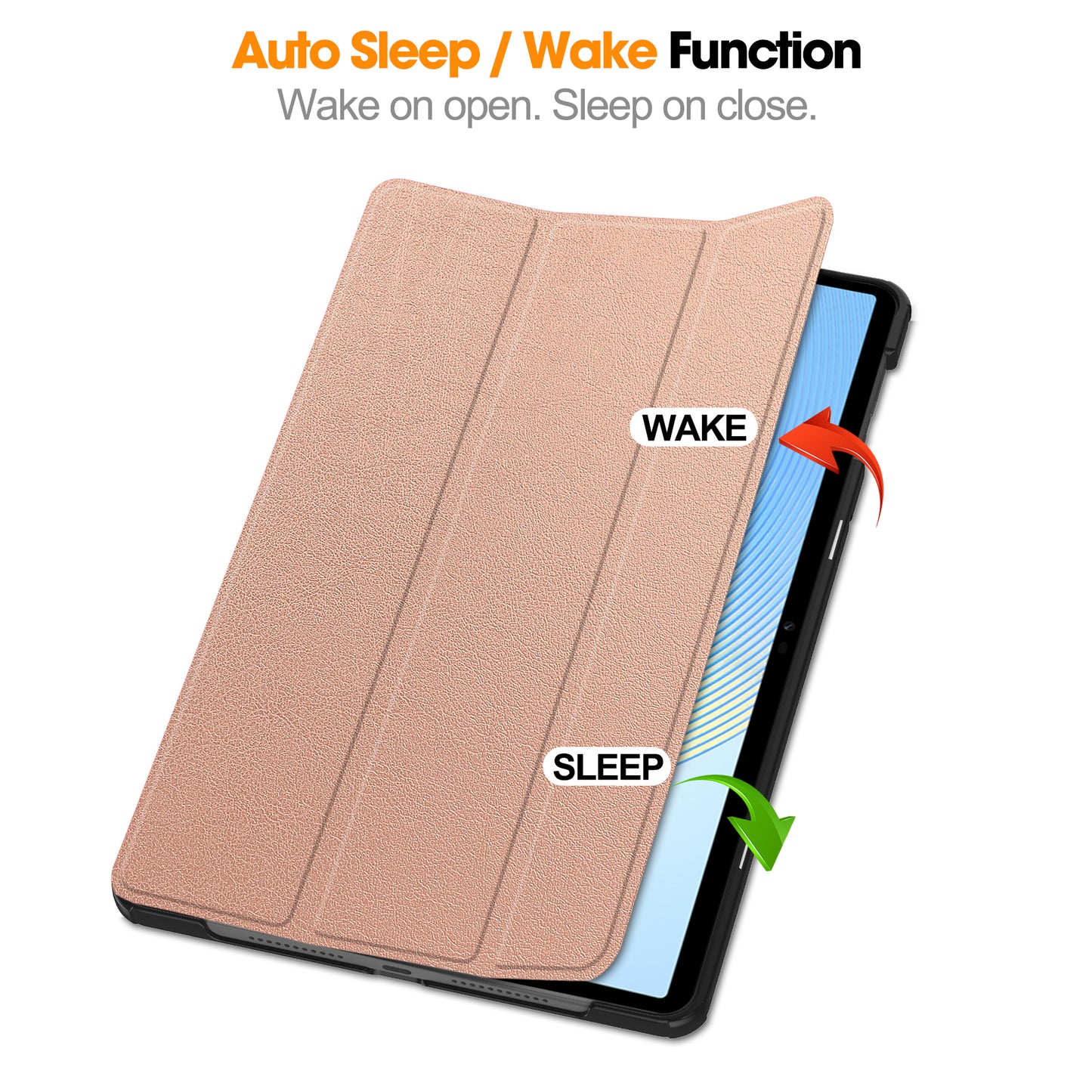 For Honor Pad X8 Pro Tri-Fold Stand Shell  PU Leather Auto Sleep / Wake Protective Tablet Cover
