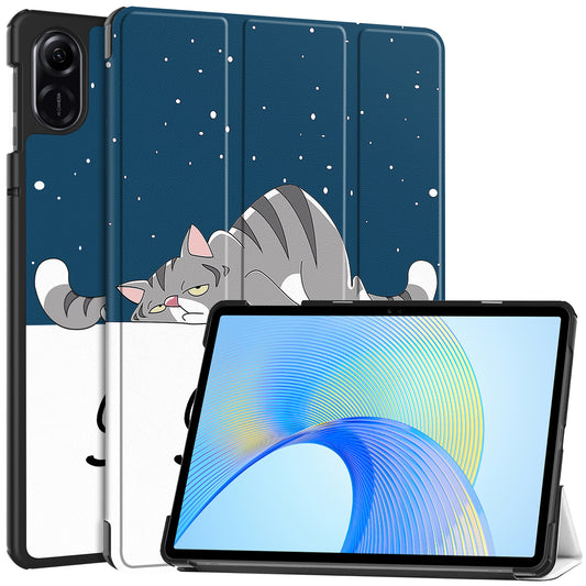 For Honor Pad X8 Pro Trifold Stand Smart Tablet Case Pattern Printing PU Leather Cover