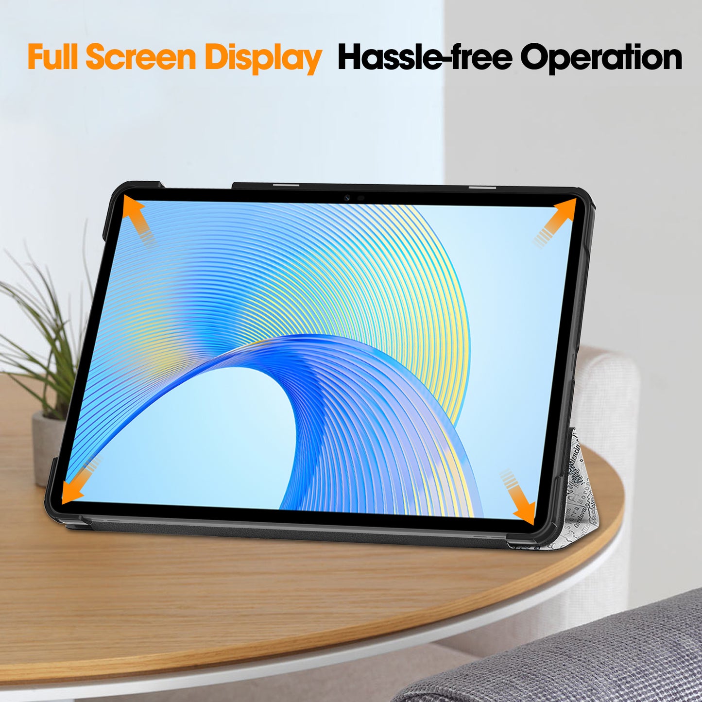 For Honor Pad X8 Pro Trifold Stand Smart Tablet Case Pattern Printing PU Leather Cover
