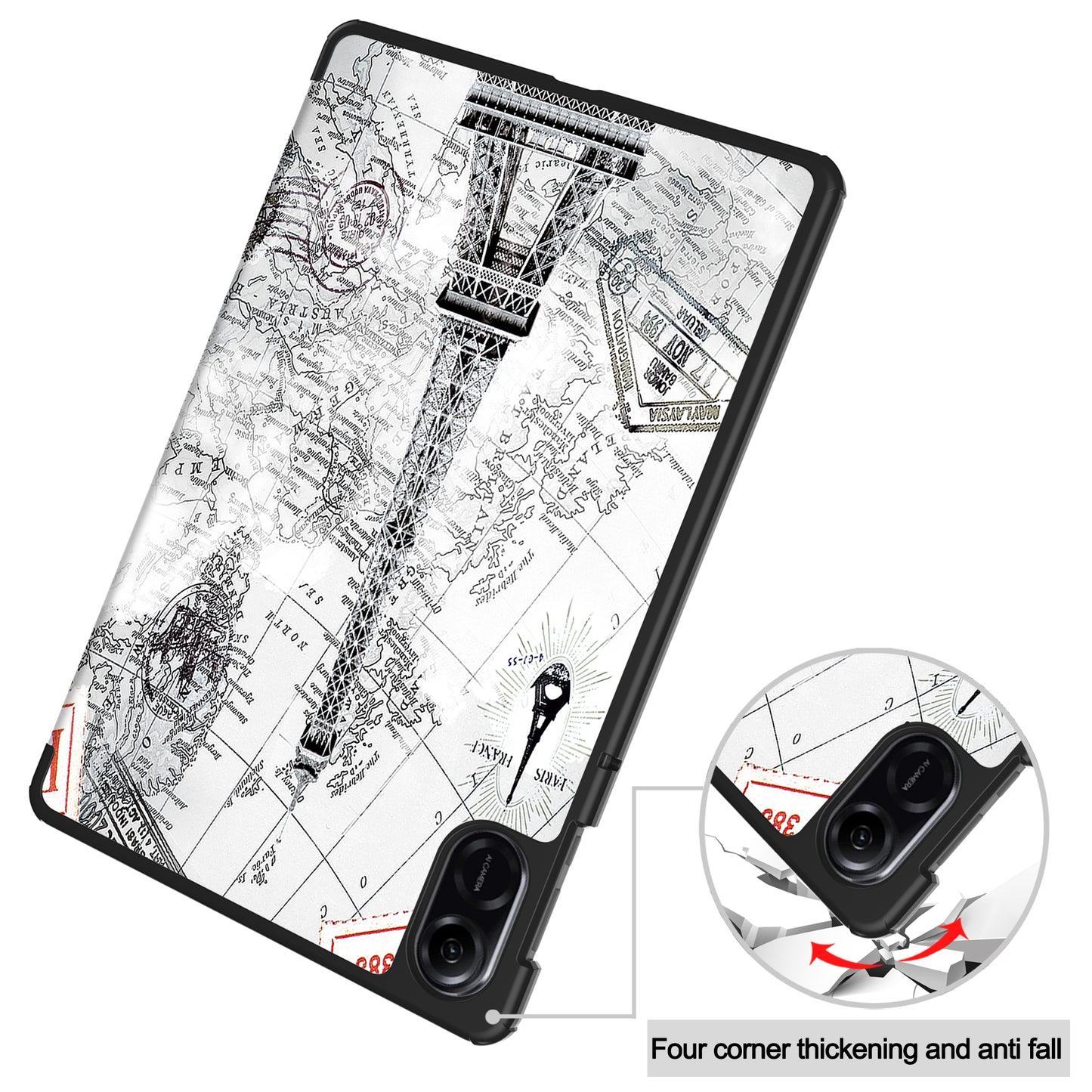 For Honor Pad X8 Pro Trifold Stand Smart Tablet Case Pattern Printing PU Leather Cover