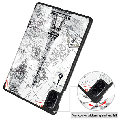 For Honor Pad X8 Pro Trifold Stand Smart Tablet Case Pattern Printing PU Leather Cover