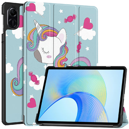 For Honor Pad X8 Pro Trifold Stand Smart Tablet Case Pattern Printing PU Leather Cover