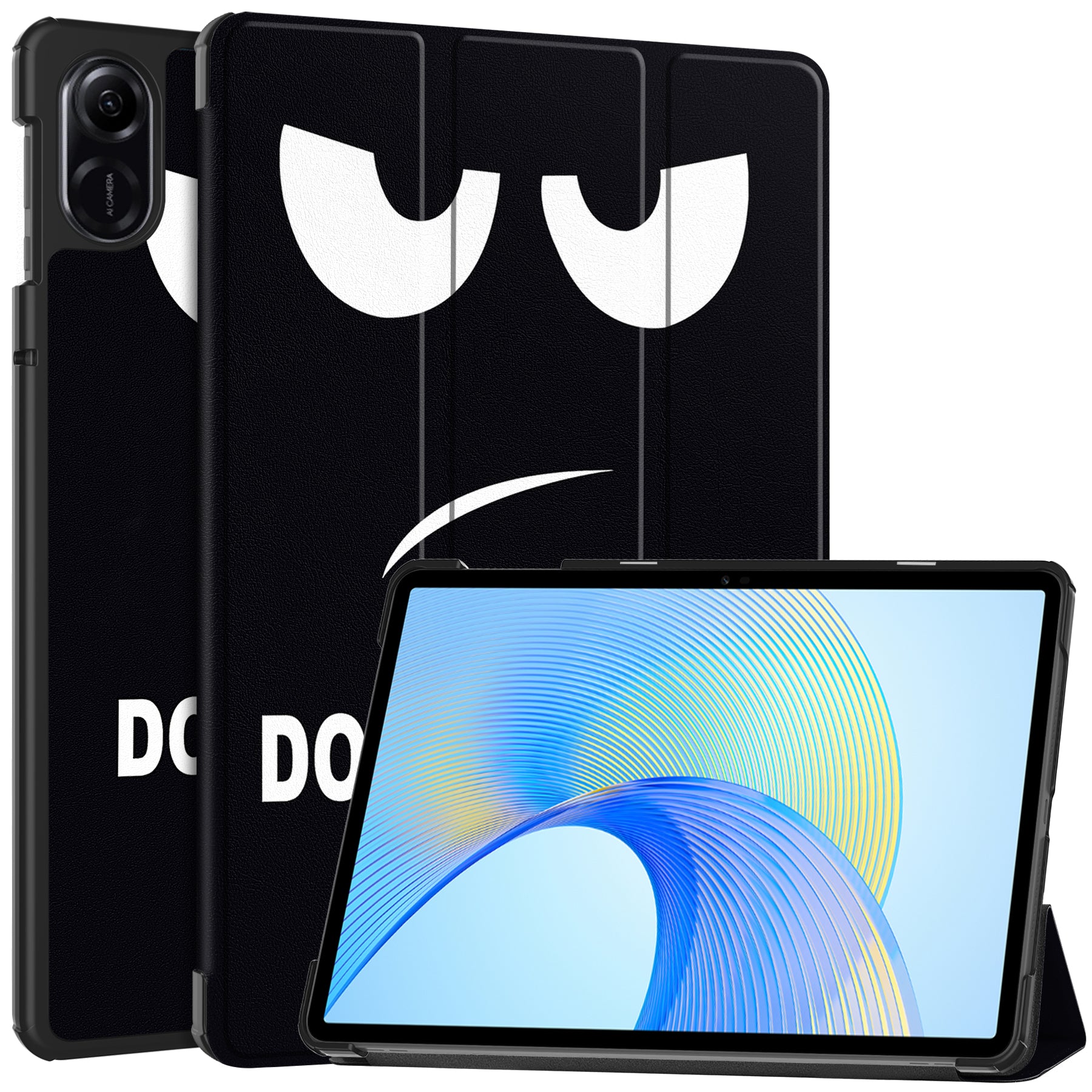 For Honor Pad X8 Pro Trifold Stand Smart Tablet Case Pattern Printing PU Leather Cover