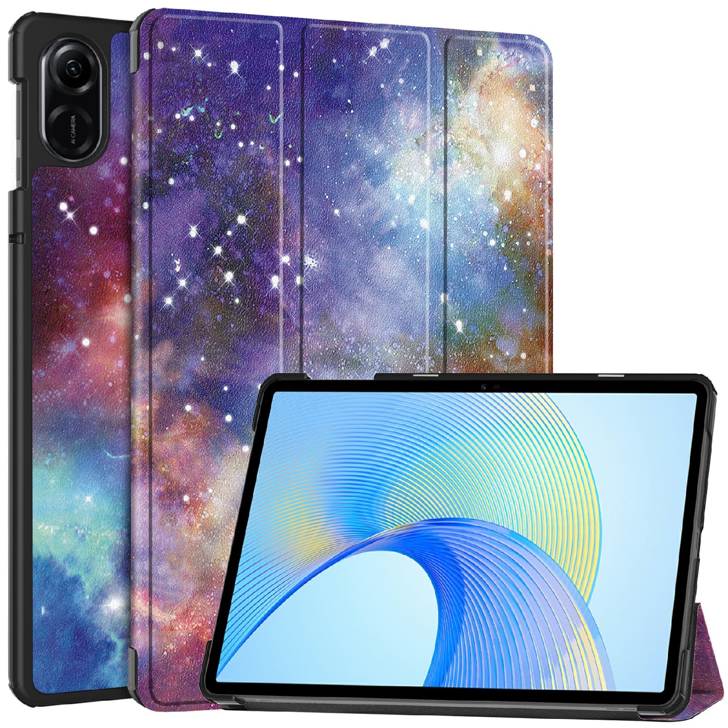 For Honor Pad X8 Pro Trifold Stand Smart Tablet Case Pattern Printing PU Leather Cover