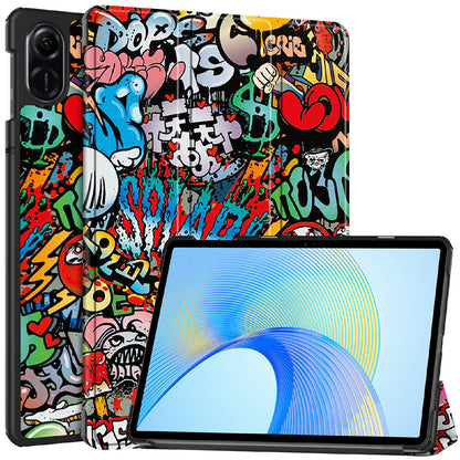 For Honor Pad X8 Pro Trifold Stand Smart Tablet Case Pattern Printing PU Leather Cover