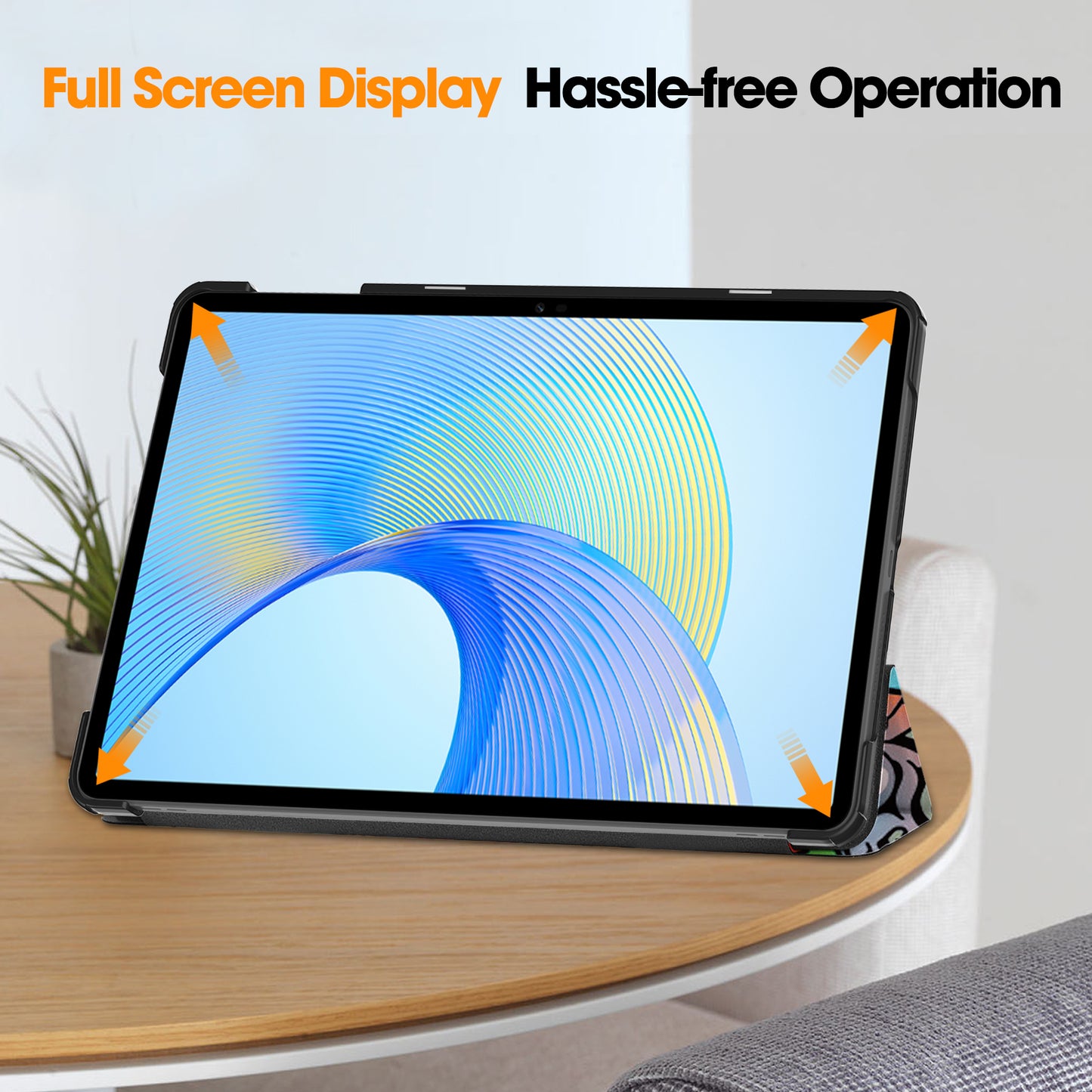 For Honor Pad X8 Pro Trifold Stand Smart Tablet Case Pattern Printing PU Leather Cover