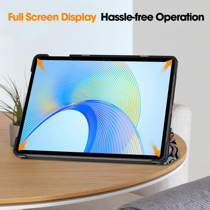 For Honor Pad X8 Pro Trifold Stand Smart Tablet Case Pattern Printing PU Leather Cover