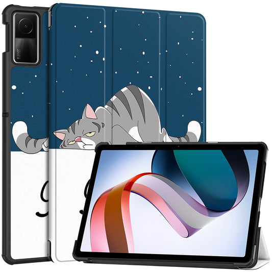 For Xiaomi Redmi Pad SE PU Leather Tablet Case Pattern Printing Tablet Cover with Tri-fold Stand