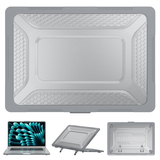 For Macbook Air 15 inch (2023) M2 A2941 Anti-slip Laptop Case Honeycomb Heat Dissipation Kickstand PC+TPU Cover