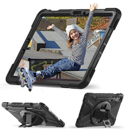 For Samsung Galaxy Tab S9 FE / S9 X710 / S8 X700 / S7 T870 Wrist Strap Tablet Case PC+Silicone Kickstand Protective Cover