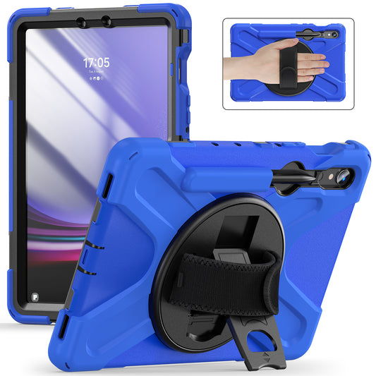 For Samsung Galaxy Tab S9 FE / S9 X710 / S8 X700 / S7 T870 Wrist Strap Tablet Case PC+Silicone Kickstand Protective Cover